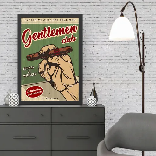 Tablou decorativ, Gentlemen Club 2 (55 x 75), Polistiren, Multicolor