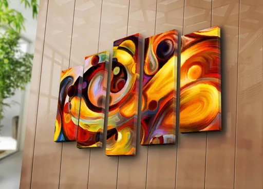 Tablou decorativ, 5PATK-235, 19 x 70 cm, Multicolor