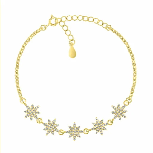 Brilio Silver Brățară jucăușă cu stea placată cu aur cu zirconi BRC156Y