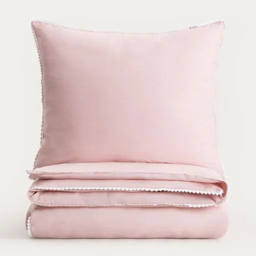 Lenjerie de pat King Size, Cherish Love, Homla, 200x220 cm, 3 piese, bumbac, roz