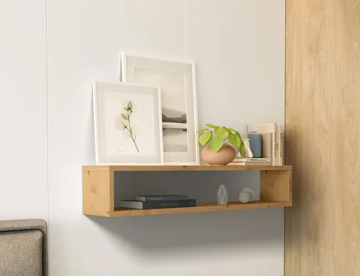 Raft de perete ELTAP, Finees, 80x15x15 cm, PAL/PVC, stejar