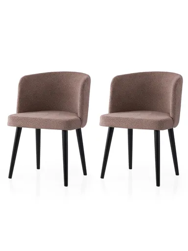 Set scaune 2 piese, Hanah Home, Soft, Negru / nurcă