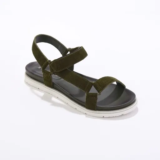 Sandale sport cu velcro, din piele cu certificat LWG