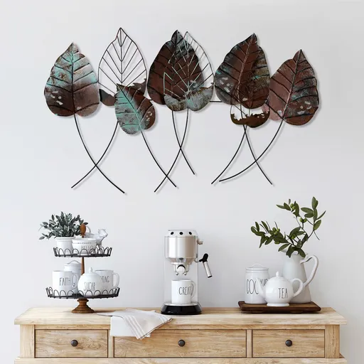 Decoratiune de perete, Casting Leaf 3, Dimensiuni: 67 x 112 cm, Multicolor