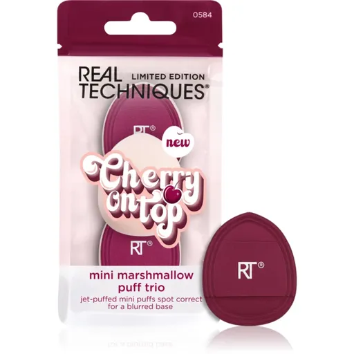 Real Techniques Cherry On Top Mini Marshmallow Puff Trio burete pentru machiaj