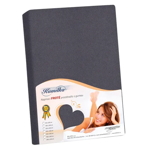 Bellatex Cearșaf din bumbac grafit, gri închis, 160 x 200 cm