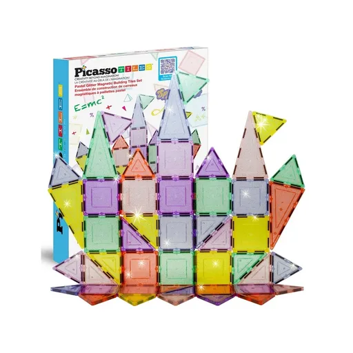 Set cuburi PicassoTiles 48 pise Magnetic blocks,glittered