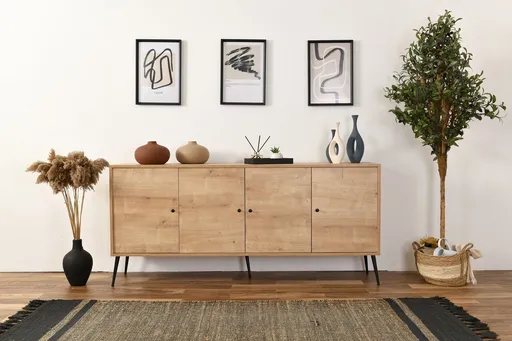 Consola, Hanah Home, Calvin, 80x180x41 cm, Stejar