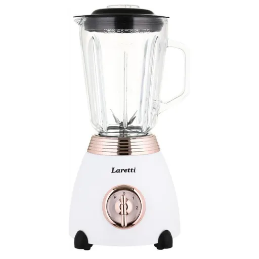Blender Laretti LR-FP7310, 500W, 1.5 l, Lame din otel inoxidabil, 2 viteze + puls, Mecanism de blocare, Alb