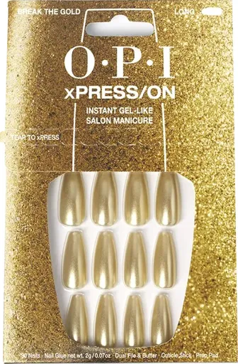 OPI Unghii de gel xPRESS/ON (Press-On Nails - Break The Gold)