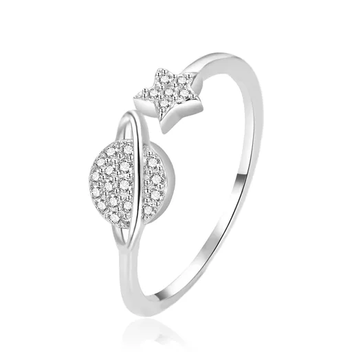 Agato Inel din argint cu design original, tip deschis, model AGT-R26W 62 mm