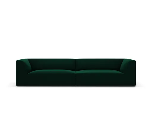 Canapea 4 locuri, Ruby, Micadoni Home, BL, 302x93x69 cm, catifea, verde bottle