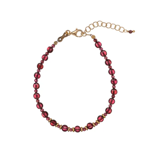Alisia Brățară cu mărgele din argint placat cu aur și granat AL4264-Oro-Granato