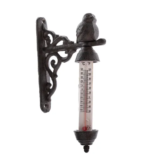 Termometru de perete din fontă, 17 x 10 cm