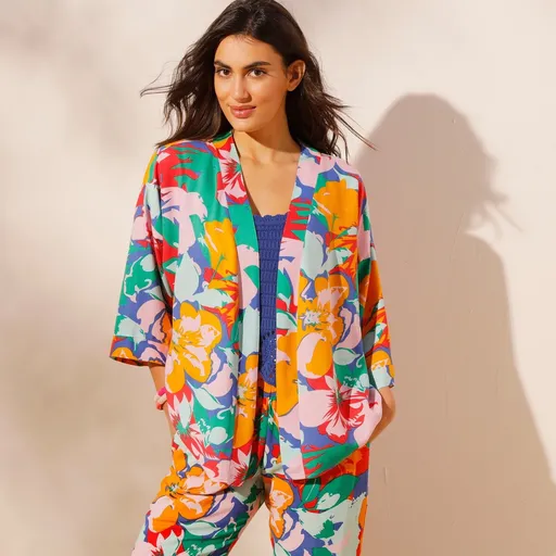 Kimono cu imprimeu cu flori