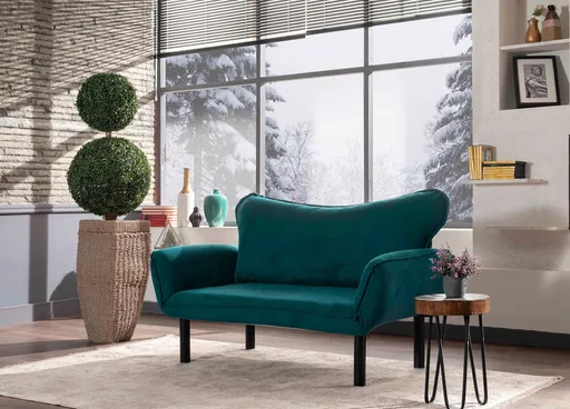 Canapea extensibila 2 locuri, Atelier del Sofa, 859FTN1230, Albastru petrol