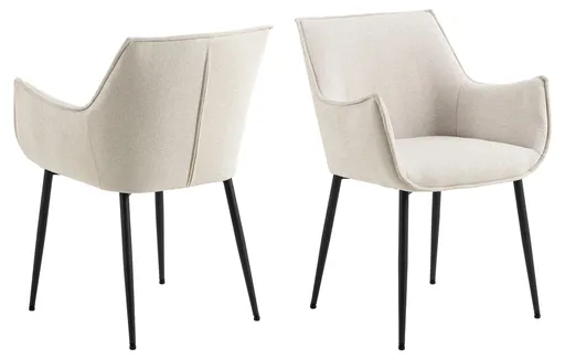 Scaun Bonita, Actona, 56x56x82.5 cm, poliester/otel, bej