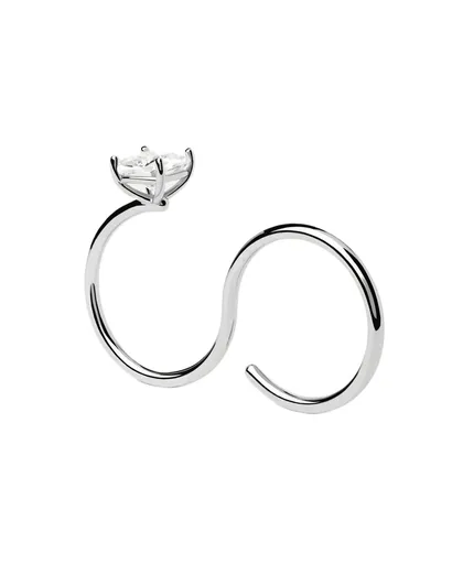 PDPAOLA Inel fashion dublu din argint cu zircon Sofia AN02-A27 58 mm