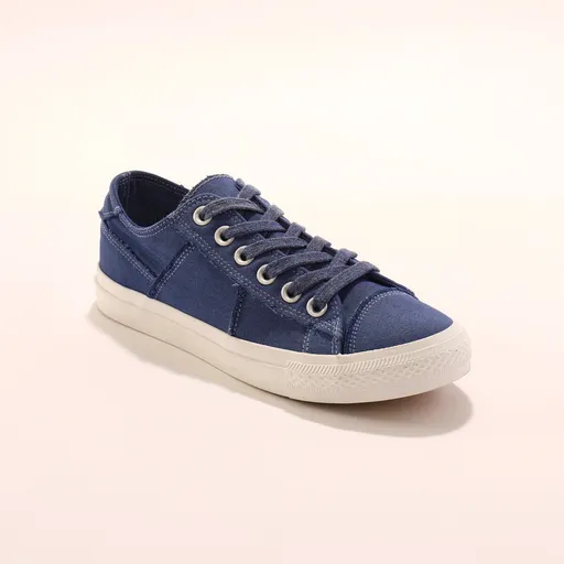 Adidași din in cu cusături și aspect spălat