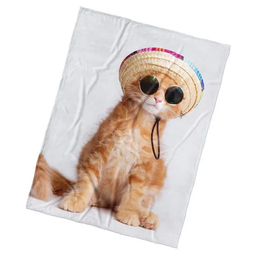 Pătură pentru copii BedTex Pisica Eleganță de vară, 150 x 200 cm