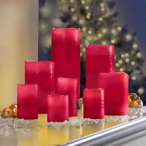 Lumânări LED din ceară Viva Magenta, set 8 buc.