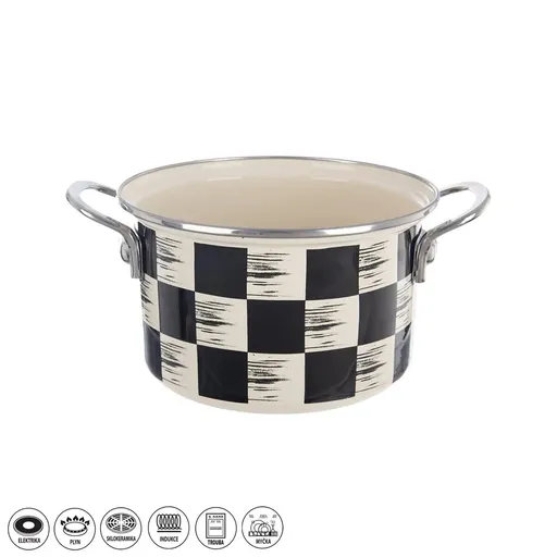 Oală emailată CHESSBOARD