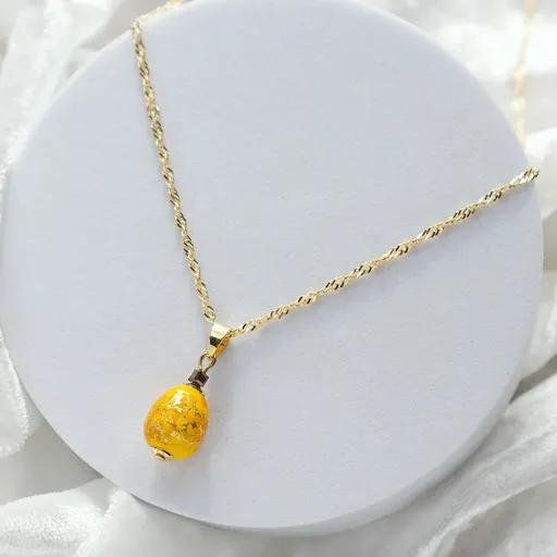 Lampglas Colier spectaculos Sunlit Nude, cu aur de 24 de carate în perla Lampglas NNM1/AG/POZ 50 cm