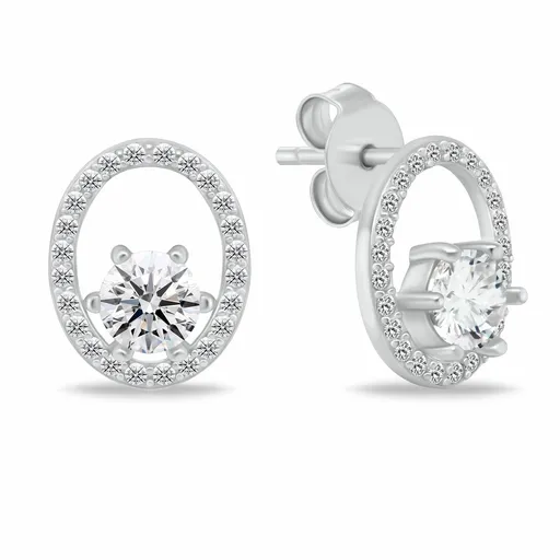 Brilio Silver Cercei decenți din argint cu pietre de zircon EA1055W