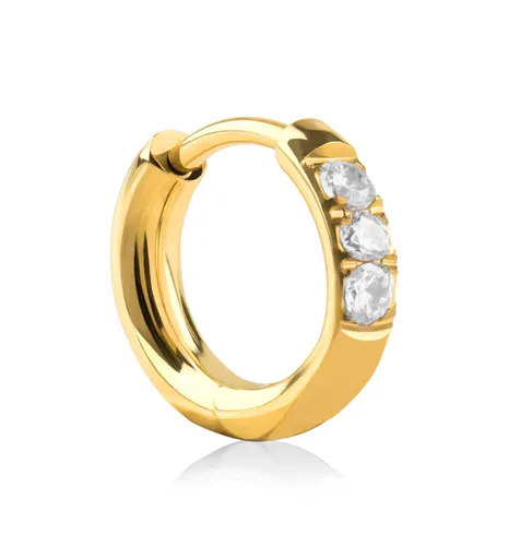 Troli Cercel rotund single placat cu aur cu zirconii VHLLE2008G 0,6 cm