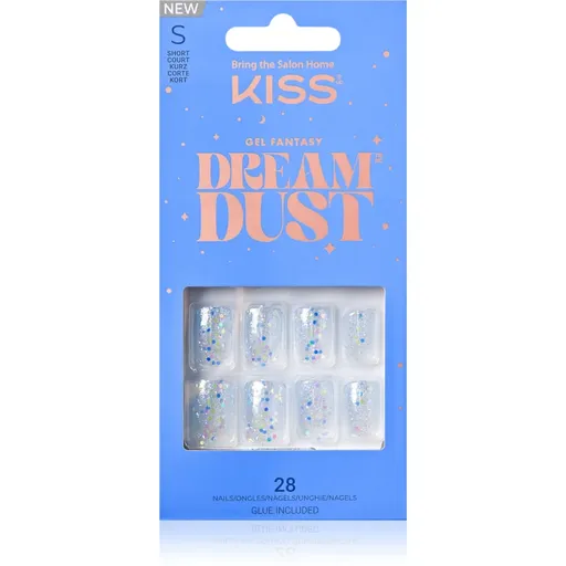 KISS Dream Dust Gel Fantasy unghii artificiale White and Blue 28 buc