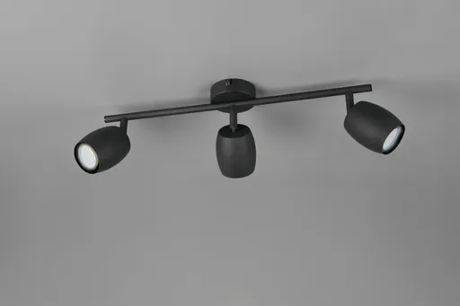Plafoniera Nancy, RL, 47.5x8x15.5 cm, 35W, 3x GU10, metal, negru mat
