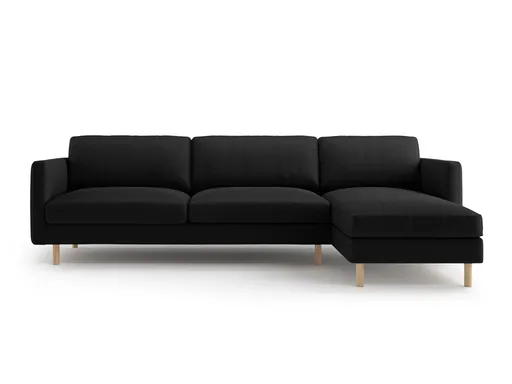 Coltar dreapta 4 locuri, Eden, Micadoni Home, 286x150x90 cm, catifea, negru