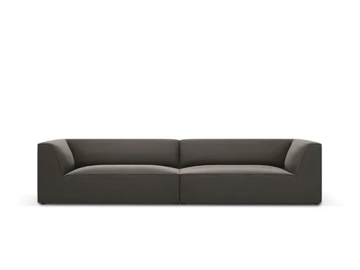 Canapea 4 locuri, Ruby, Micadoni Home, BL, 302x93x69 cm, catifea, gri inchis