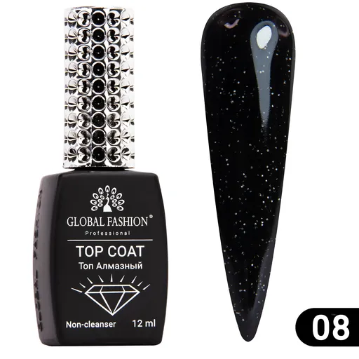 Top Coat Galaxy, Global Fashion, 12 ml, 08, Transparent, TPO Free