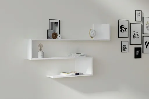 Raft de perete, Hanah Home, Penne, 120x71x20 cm, Alb