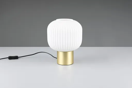 Lampa de masa Diva, TRIO, 20x26 cm, 40W, 1x E27, metal, bronz mat/alb