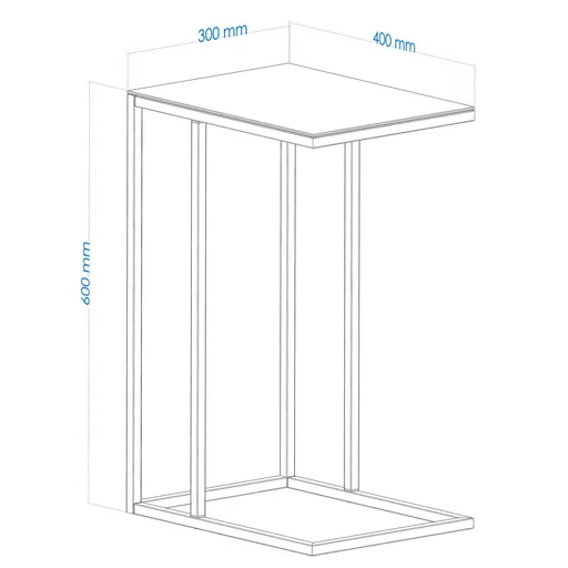 Masuta, Hanah Home, Alaska C, 30x60x40 cm, Negru
