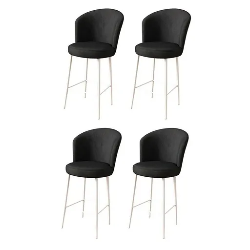 Set de scaune de bar Alte Black and White, 4 buc., negru, 4 buc