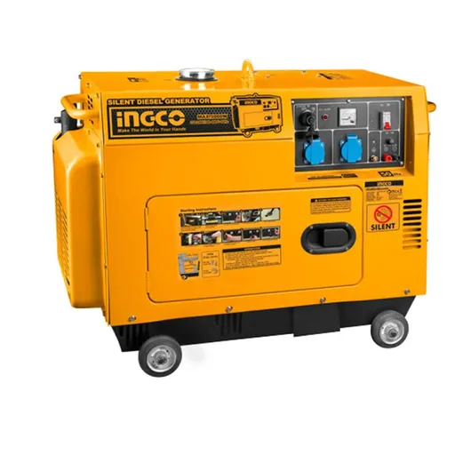 Generator Diesel Curent Electric, Ingco GSE50001, Putere 5000W, Tehnologie AVR, Pornire Electrica, Monofazat