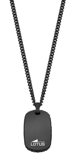 Lotus Style Colier negru din oțel Men in Black LS2257-1/1