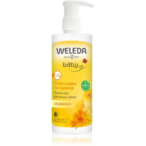Weleda Baby and Child lapte pentru curatare pentru îngrijirea zilnică a fundulețului cu pompă 400 ml