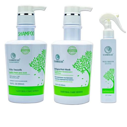 Set Cadou Xiaomoxuan T1S2M2 – Sampon + Masca Colagen + Spray Termoprotector, Regenerare si Stralucire