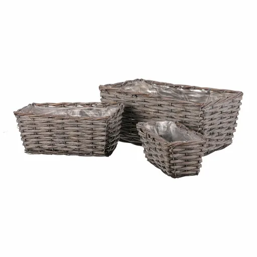 Set de huse din răchită pentru ghivece Sven, 3bucăți, gri