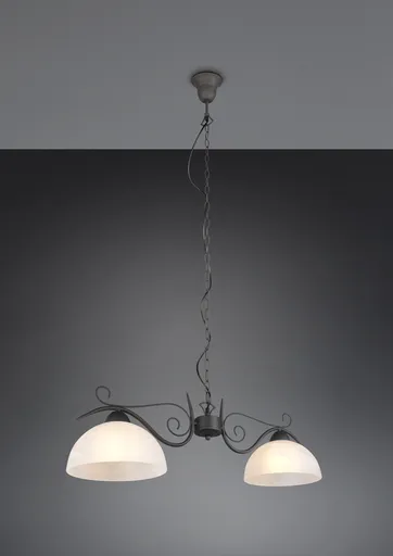 Lustra Country, RL, 82x25x150 cm, 75W, 2x E27, metal, negru/alb