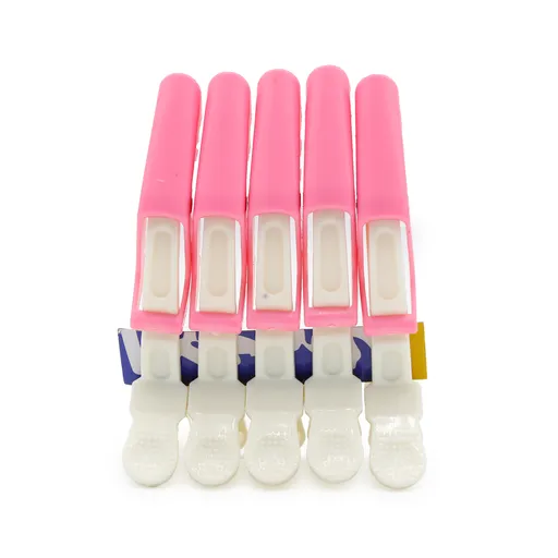 Cleme pentru par, 5 buc, alb + roz