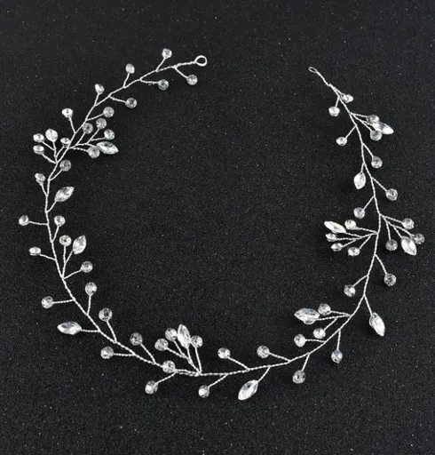 Coronita Mireasa Argintie cu Cristale - 19367388