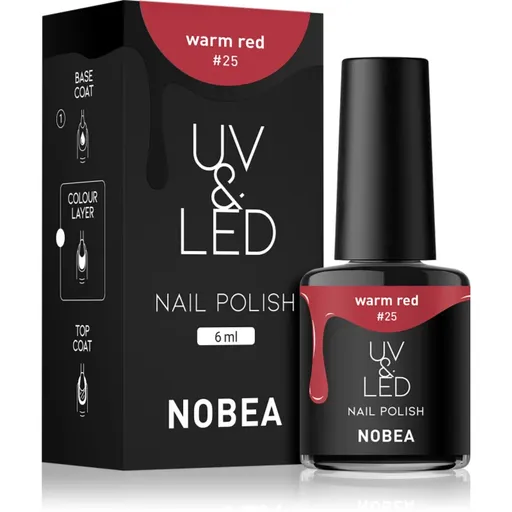 NOBEA UV & LED Nail Polish unghii cu gel folosind UV / lampă cu LED glossy culoare Warm red #25 6 ml