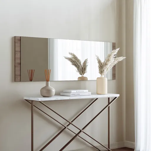 Oglinda decorativa, Hanah Home, Boy Aynası Dekoratif Basic Ceviz 40x120, 120x40x2.2 cm, Maro