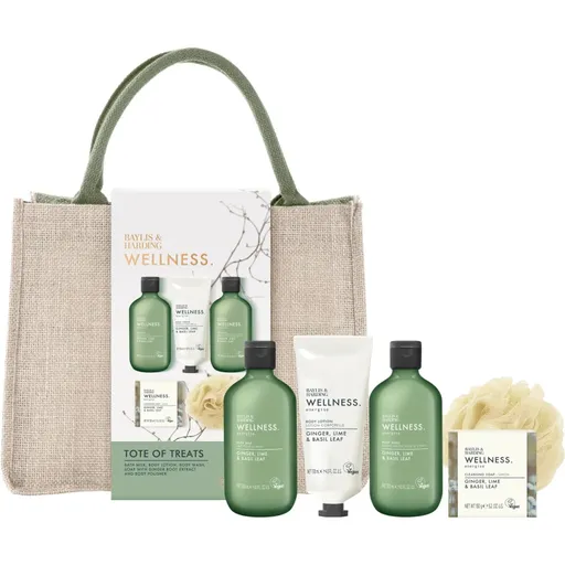 Baylis & Harding Wellness. Energise set cadou geanta de cosmetice Ginger, Lime & Basil Leaf