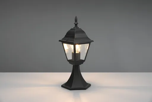 Lampadar de exterior Livenza, TRIO, 17x14x39.5 cm, 60W, 1x E27, aluminiu, negru mat